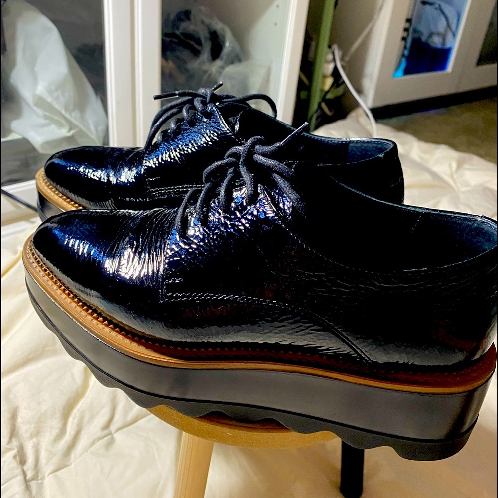 ♥️ Minnelli Italy Shiny Leather Black Platform Shoes  ♥️Made in ITALY